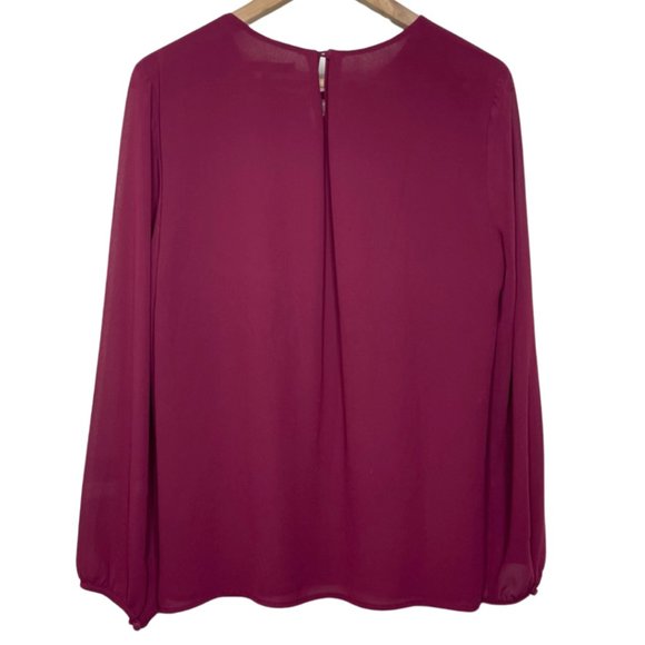 NAKED ZEBRA | Long Sleeve Lightweight Raspberry Red Blouse | Size L - Picture 4 of 10